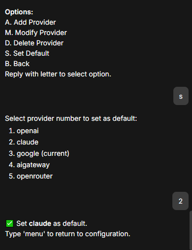Set default provider