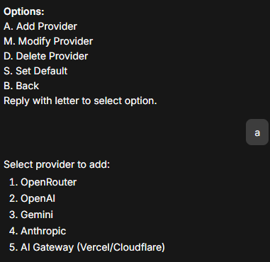 Select provider